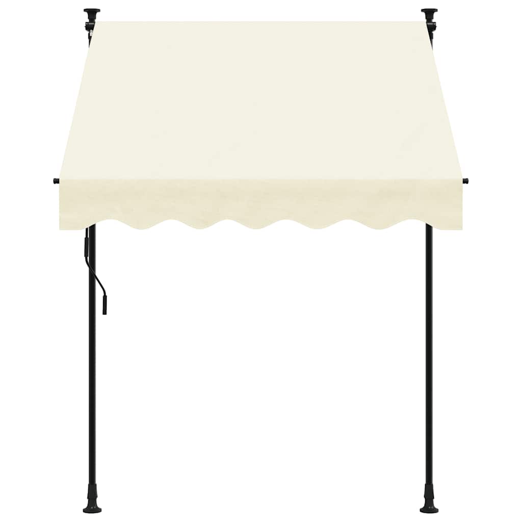 Toldo retrátil 150x150 cm tecido e aço cor creme
