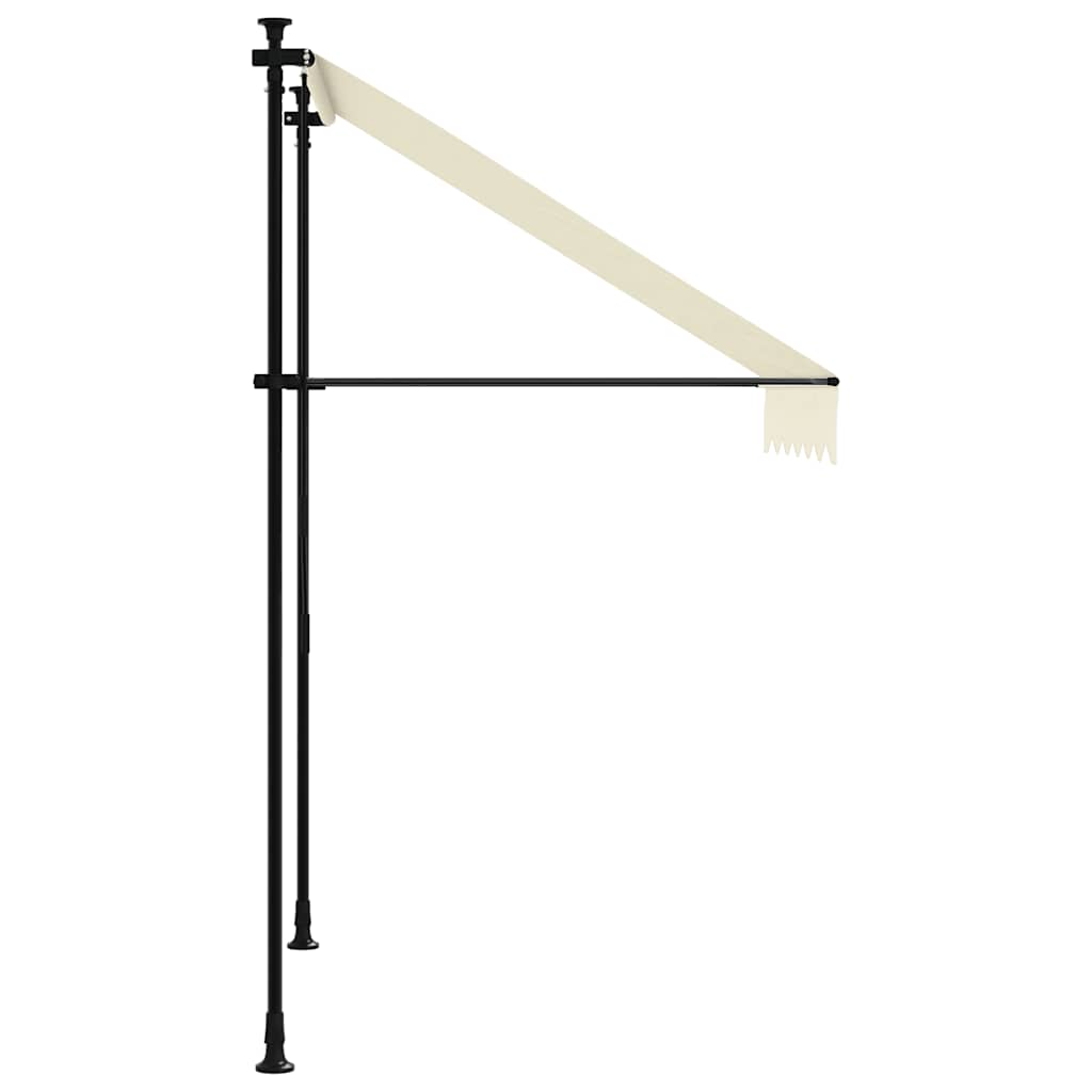 Toldo retrátil 150x150 cm tecido e aço cor creme