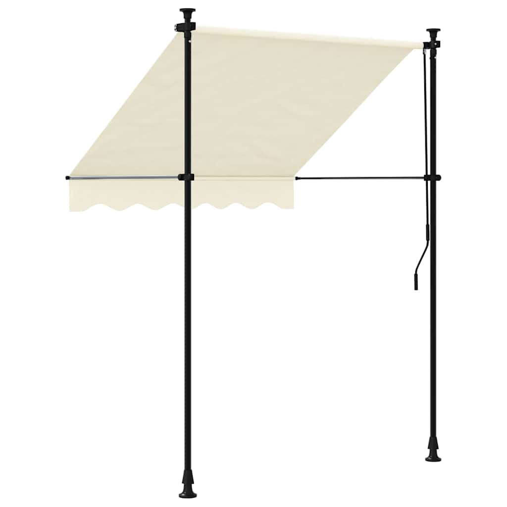 Toldo retrátil 150x150 cm tecido e aço cor creme