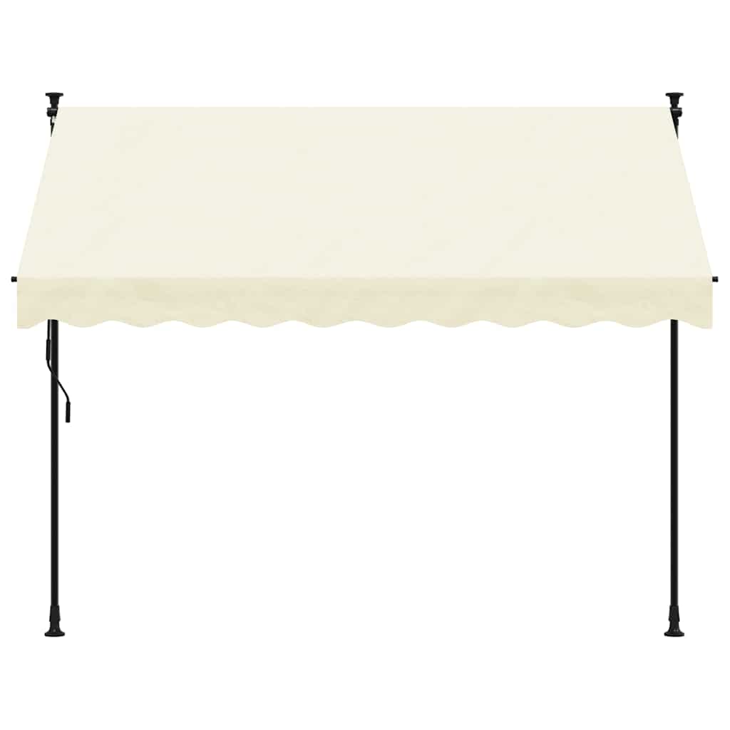 Toldo retrátil 250x150 cm tecido e aço cor creme