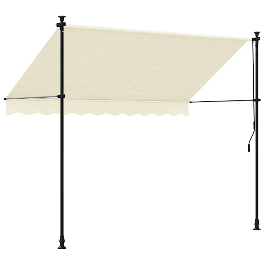 Toldo retrátil 250x150 cm tecido e aço cor creme