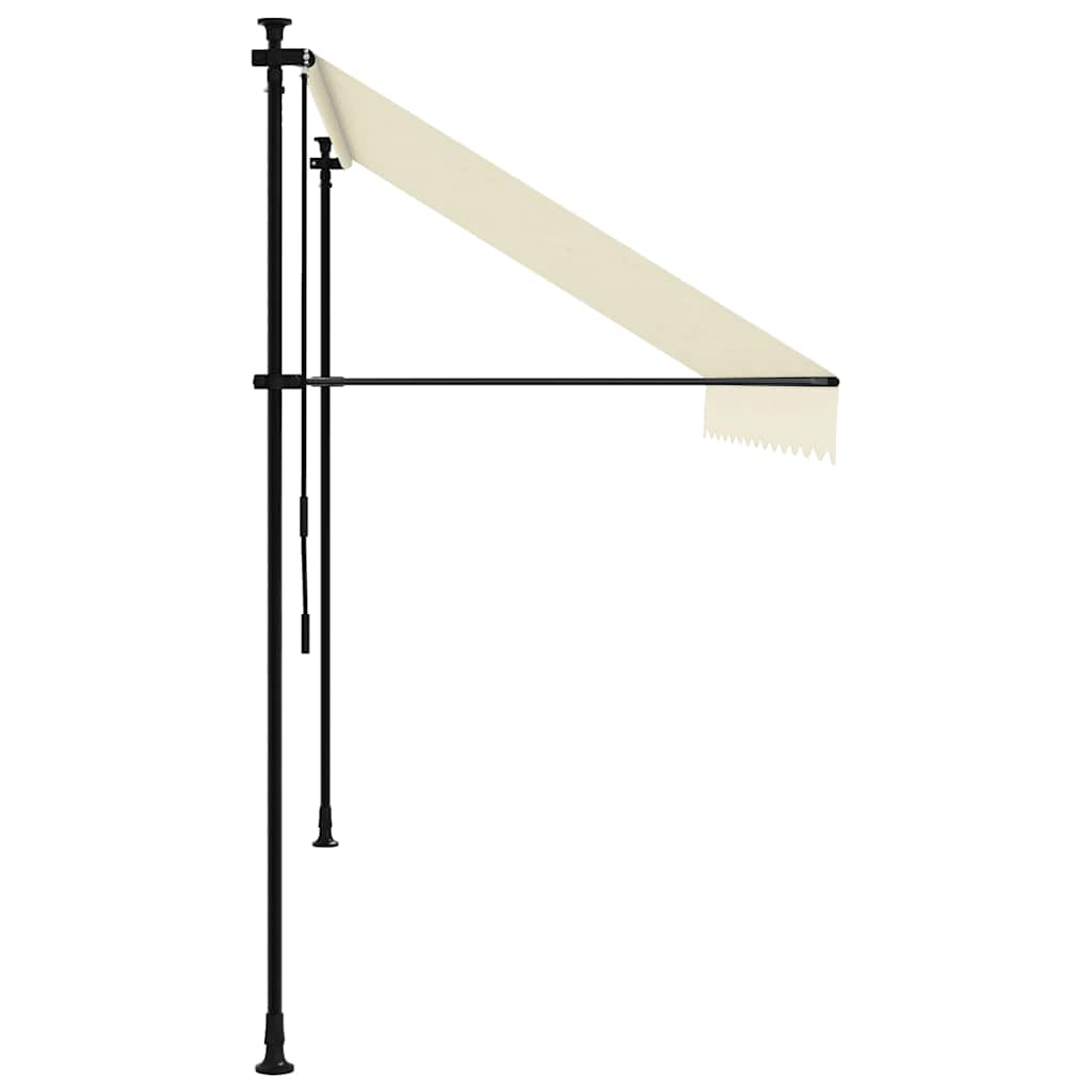 Toldo retrátil 300x150 cm tecido e aço cor creme