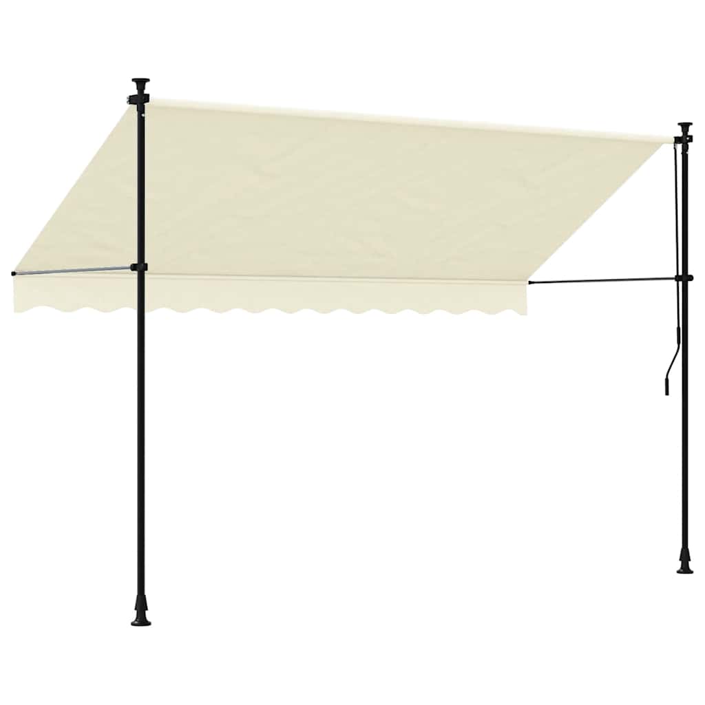 Toldo retrátil 300x150 cm tecido e aço cor creme