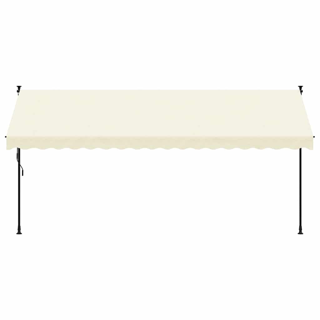 Toldo retrátil 400x150 cm tecido e aço cor creme