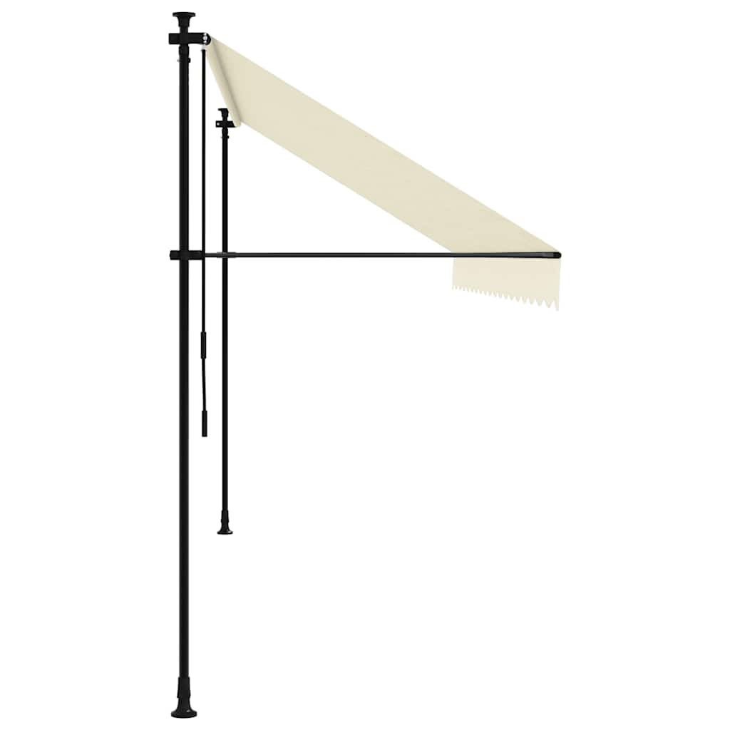Toldo retrátil 400x150 cm tecido e aço cor creme