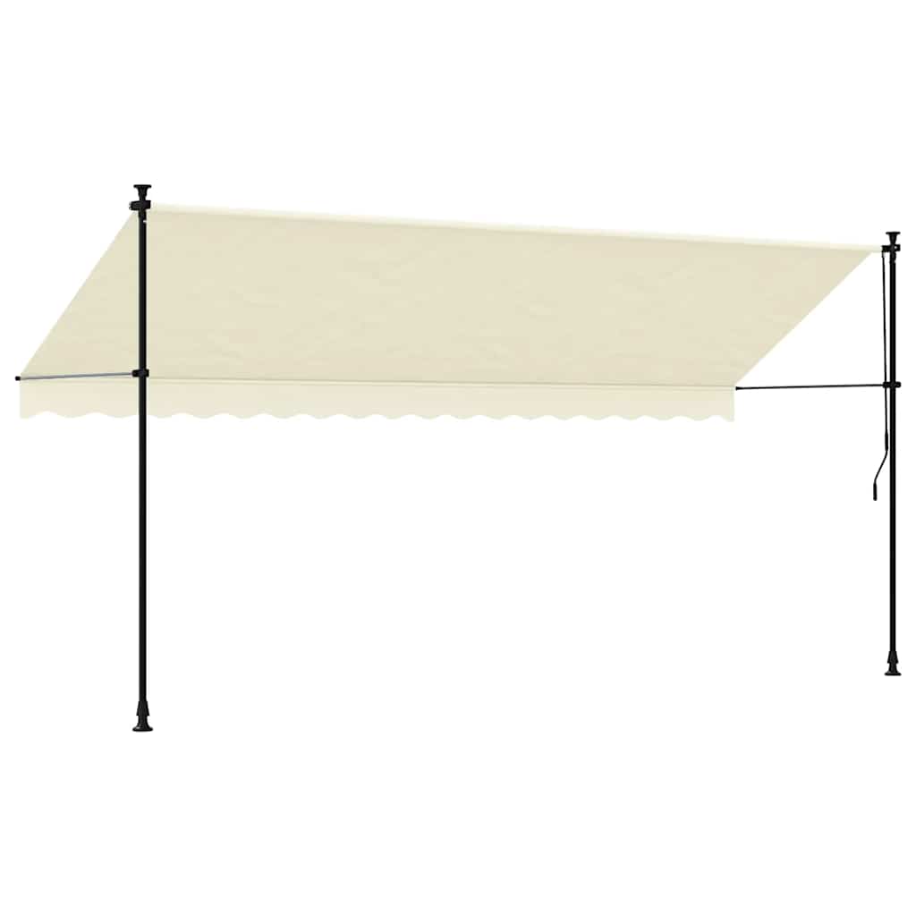 Toldo retrátil 400x150 cm tecido e aço cor creme