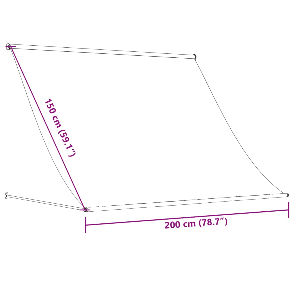 Toldo retrátil 200x150 cm tecido e aço cor creme