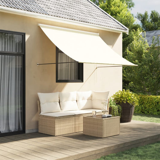 Toldo retrátil 200x150 cm tecido e aço cor creme
