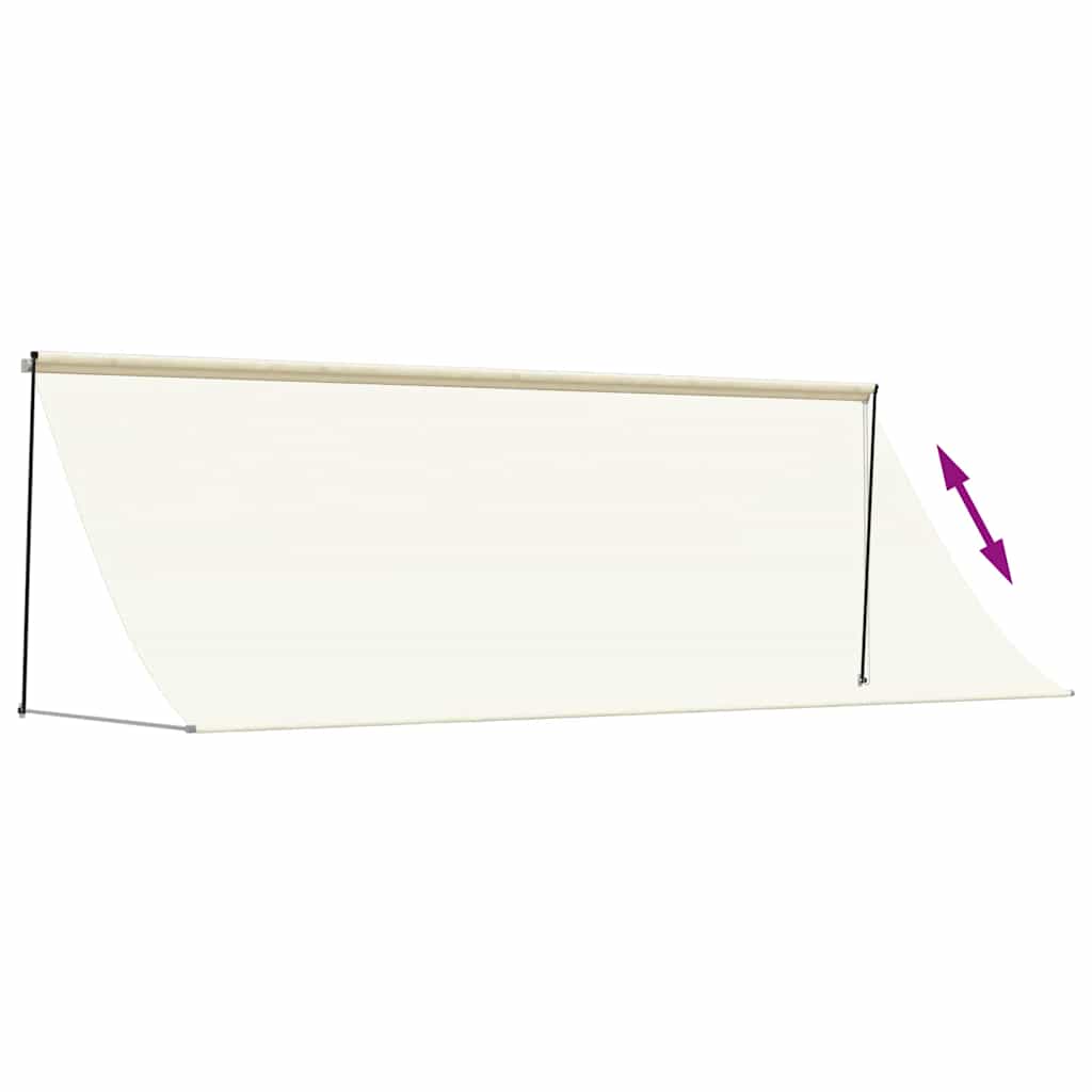 Toldo retrátil 400x150 cm tecido e aço cor creme