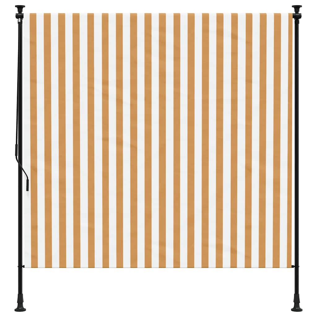 Estore de rolo exterior 150x270 cm tecido/aço laranja e branco