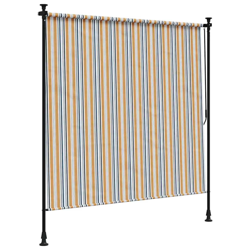 Estore de rolo exterior 150x270 cm tecido/aço amarelo e branco