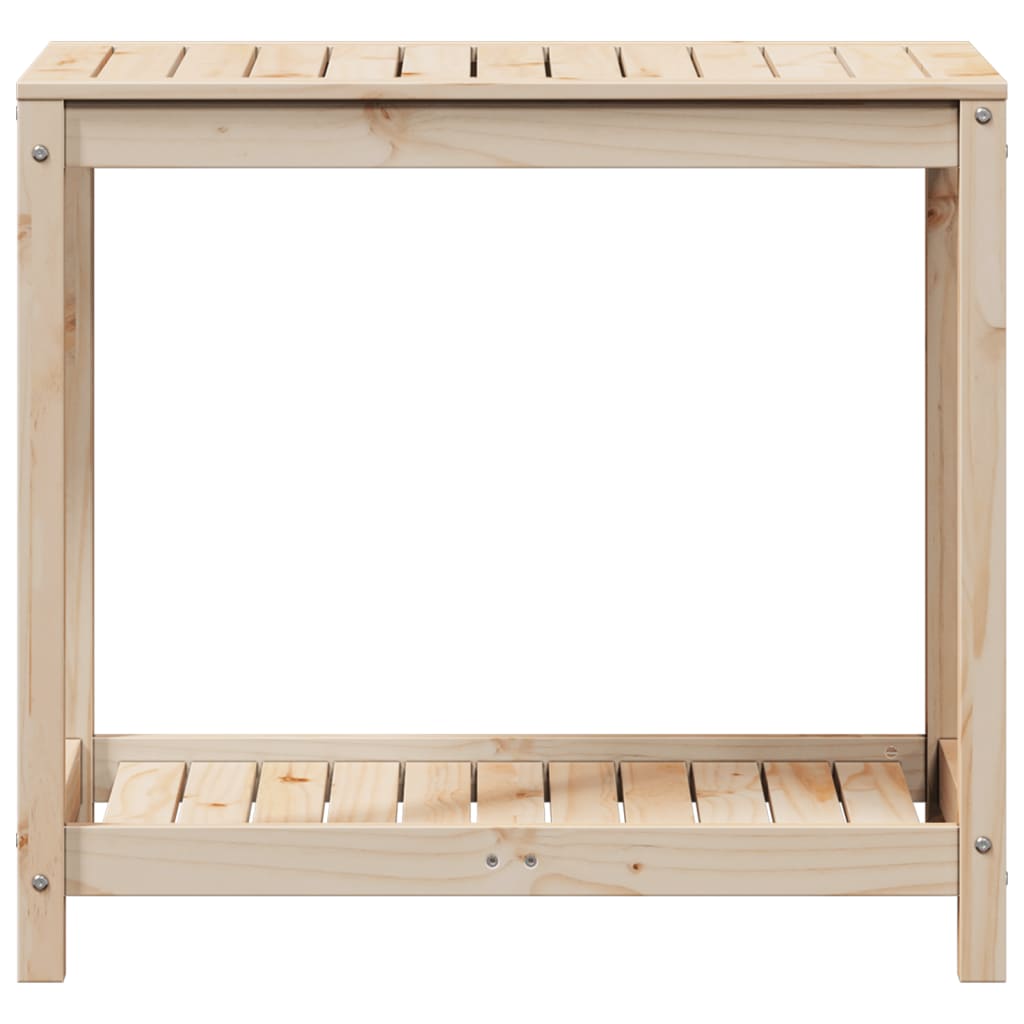 Mesa de jardinagem c/ prateleira 82,5x50x75 cm pinho maciço