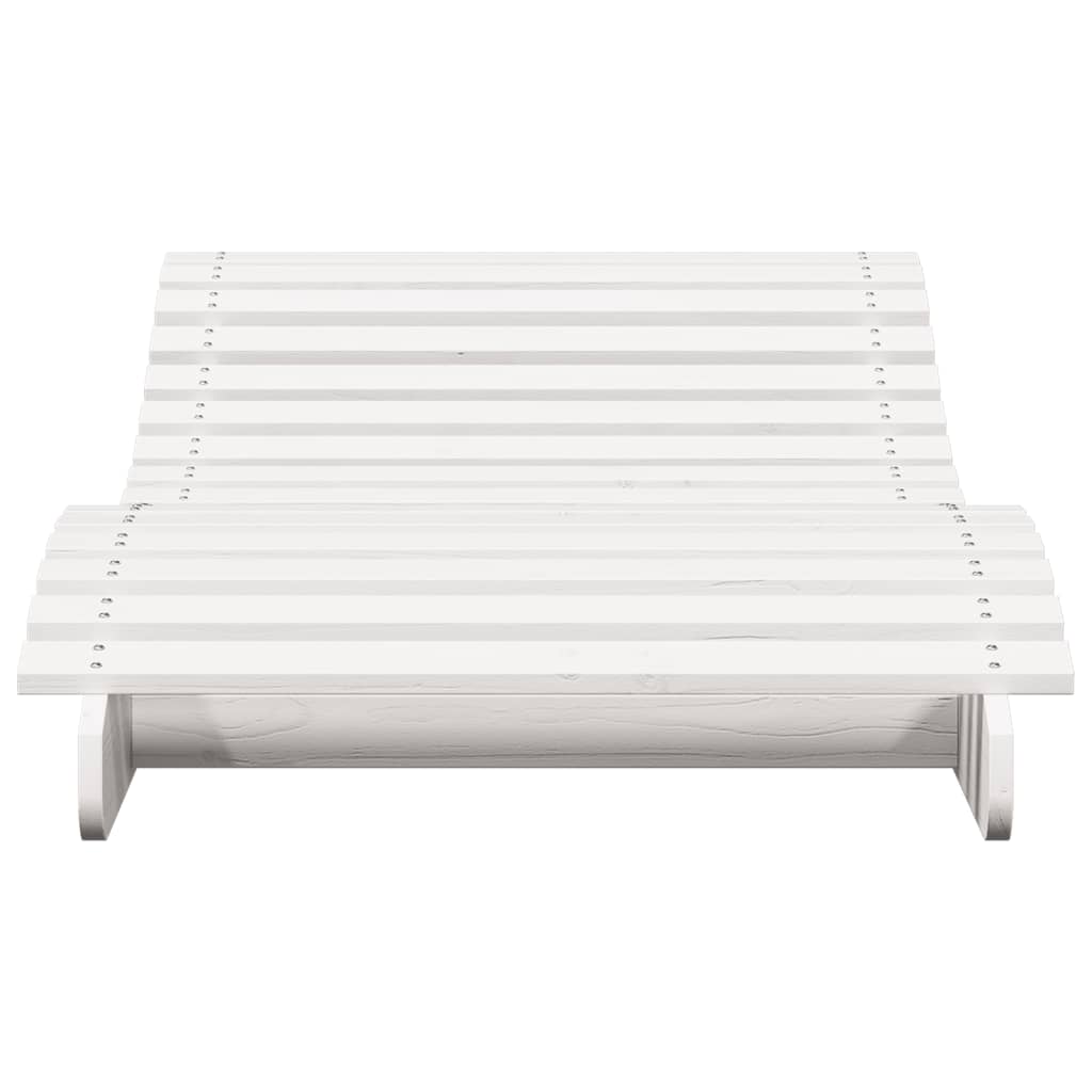 Espreguiçadeira 205x80x31,5 cm madeira de pinho maciça branco