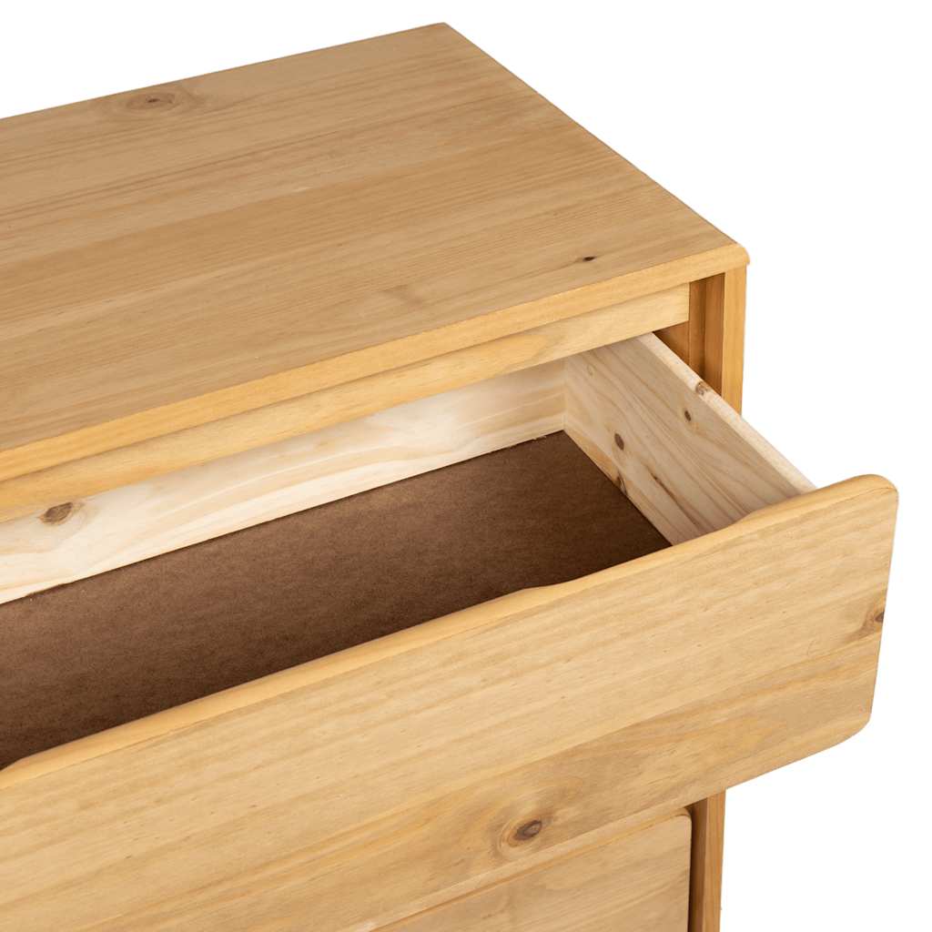 Cómoda SAUDA 76,5x39x91 cm madeira de pinho maciça cor carvalho