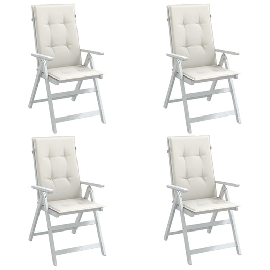 Almofadões para cadeiras altas 4 pcs mesclado tecido creme