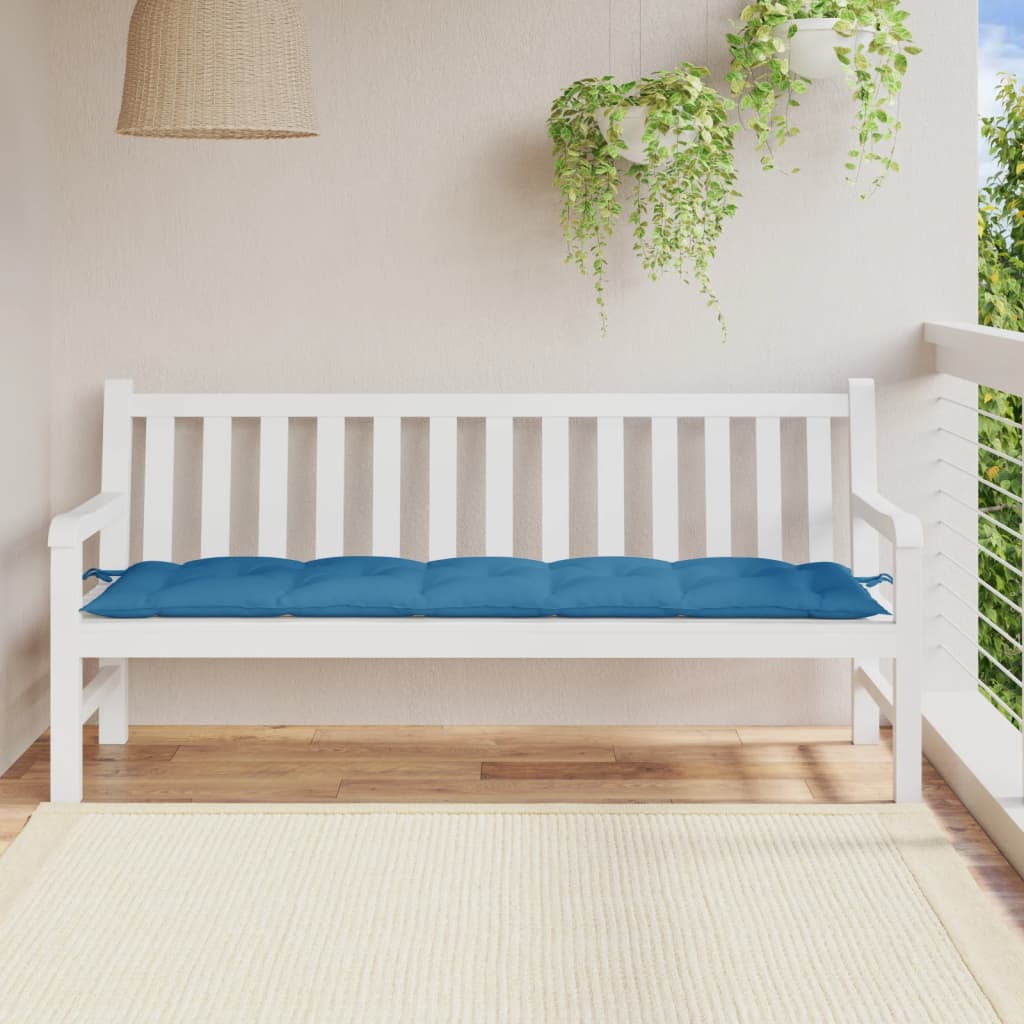 Almofadão p/ banco jardim 180x50x7 cm mesclado tecido azul