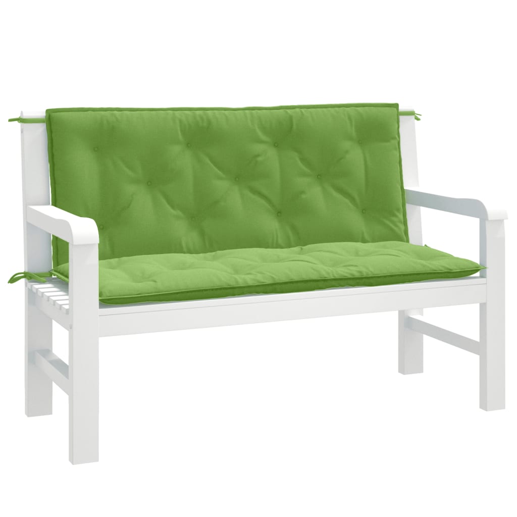 Almofadões banco jardim 2pcs 120x50x7 cm mesclado tecido verde