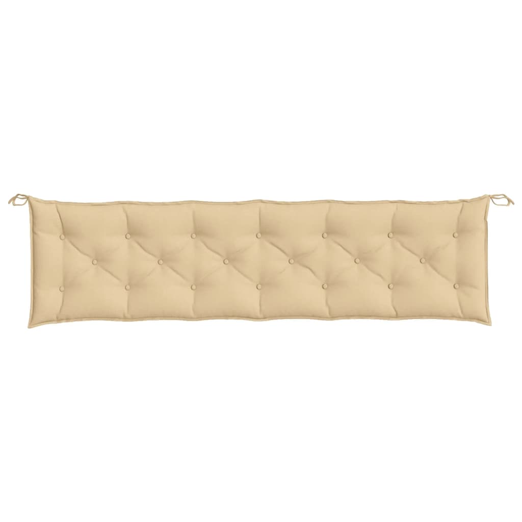 Almofadões banco jardim 2pcs 200x50x7cm mesclado tecido bege