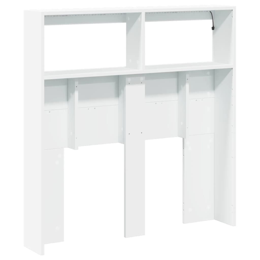 Armário de cabeceira com luzes LED 100x17x102 cm branco