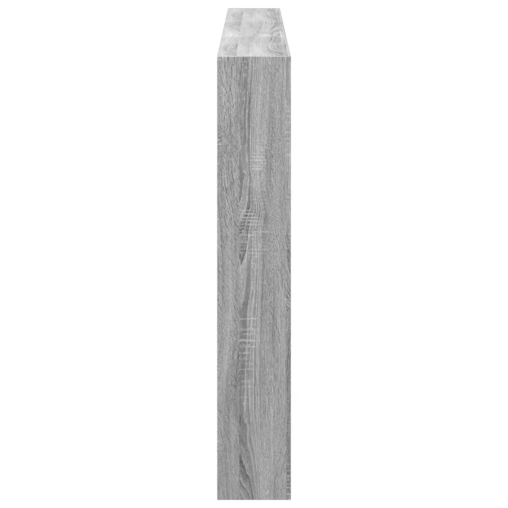 Armário de cabeceira c/ luzes LED 180x17x102 cm cinzento sonoma