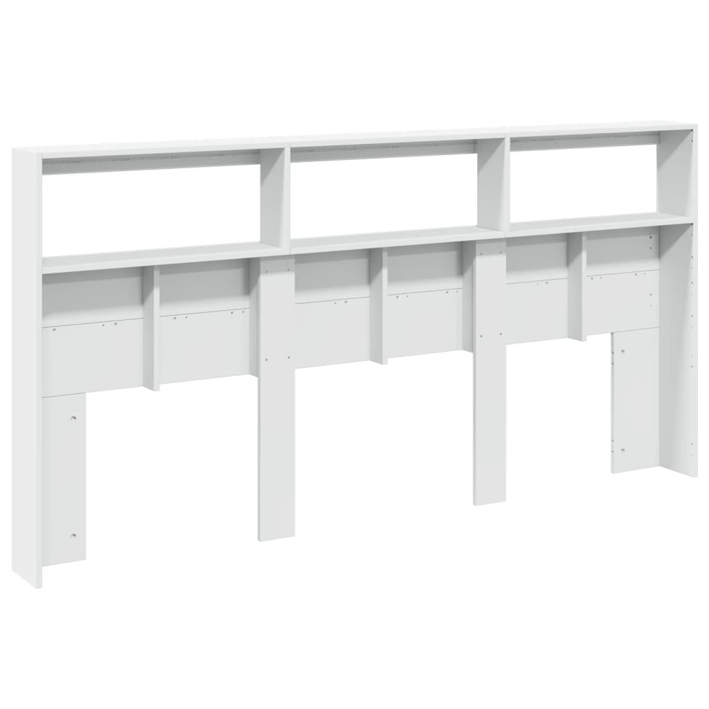Armário de cabeceira com luzes LED 200x17x102 cm branco