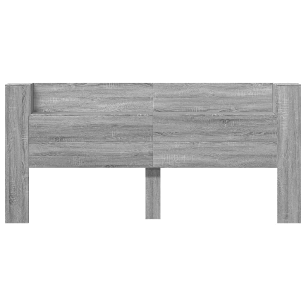 Armário de cabeceira c/ luzes LED 220x16,5x103,5cm cinza sonoma