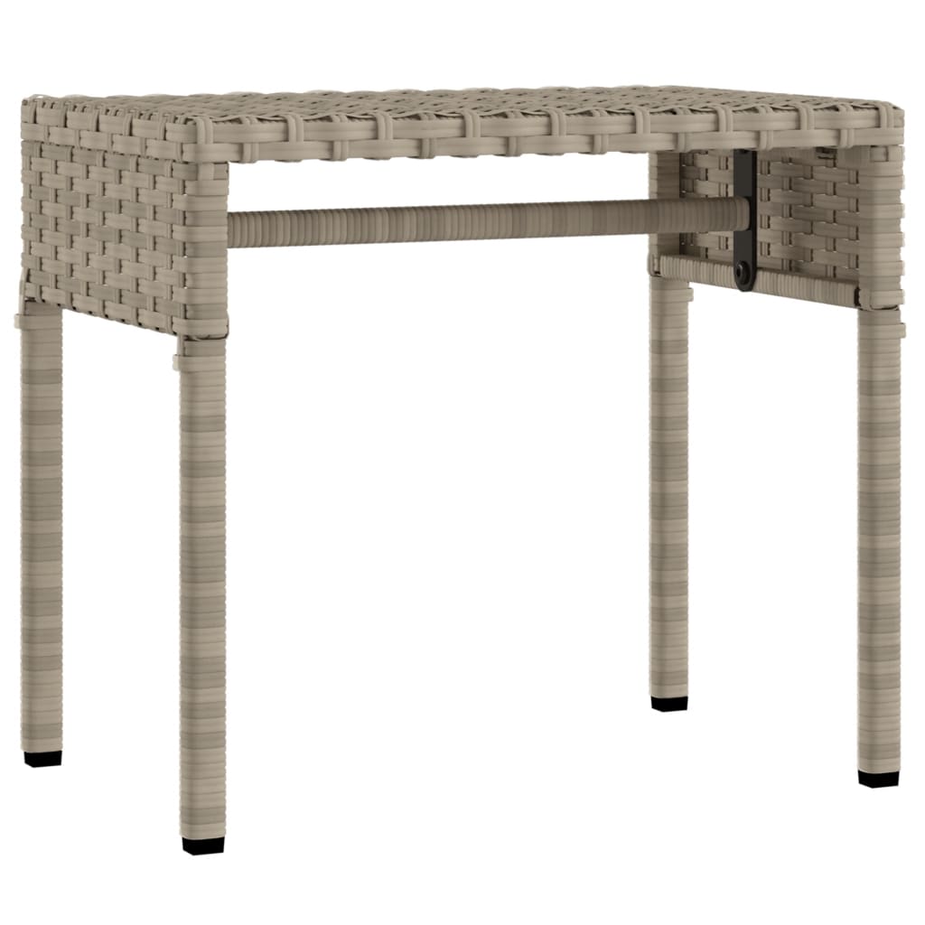 Espreguiçadeira com toldo e mesa vime PE cinzento-claro