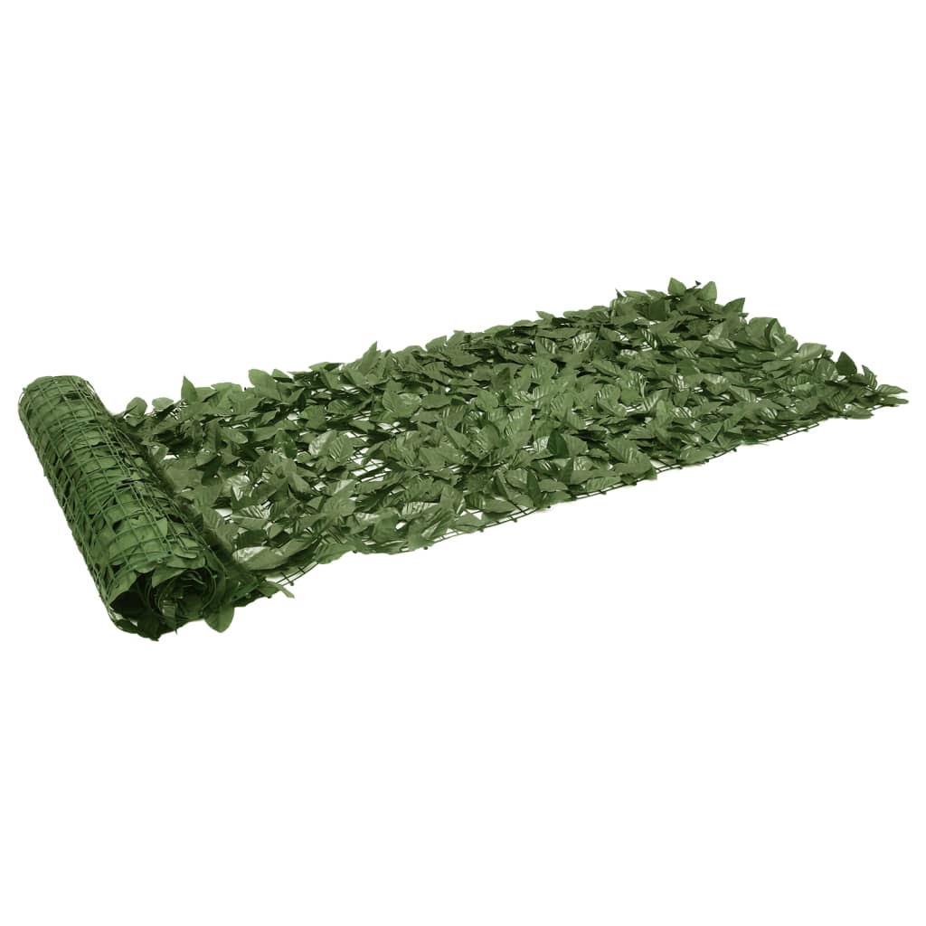 Tela de varanda com folhas verde-escuras 200x75 cm