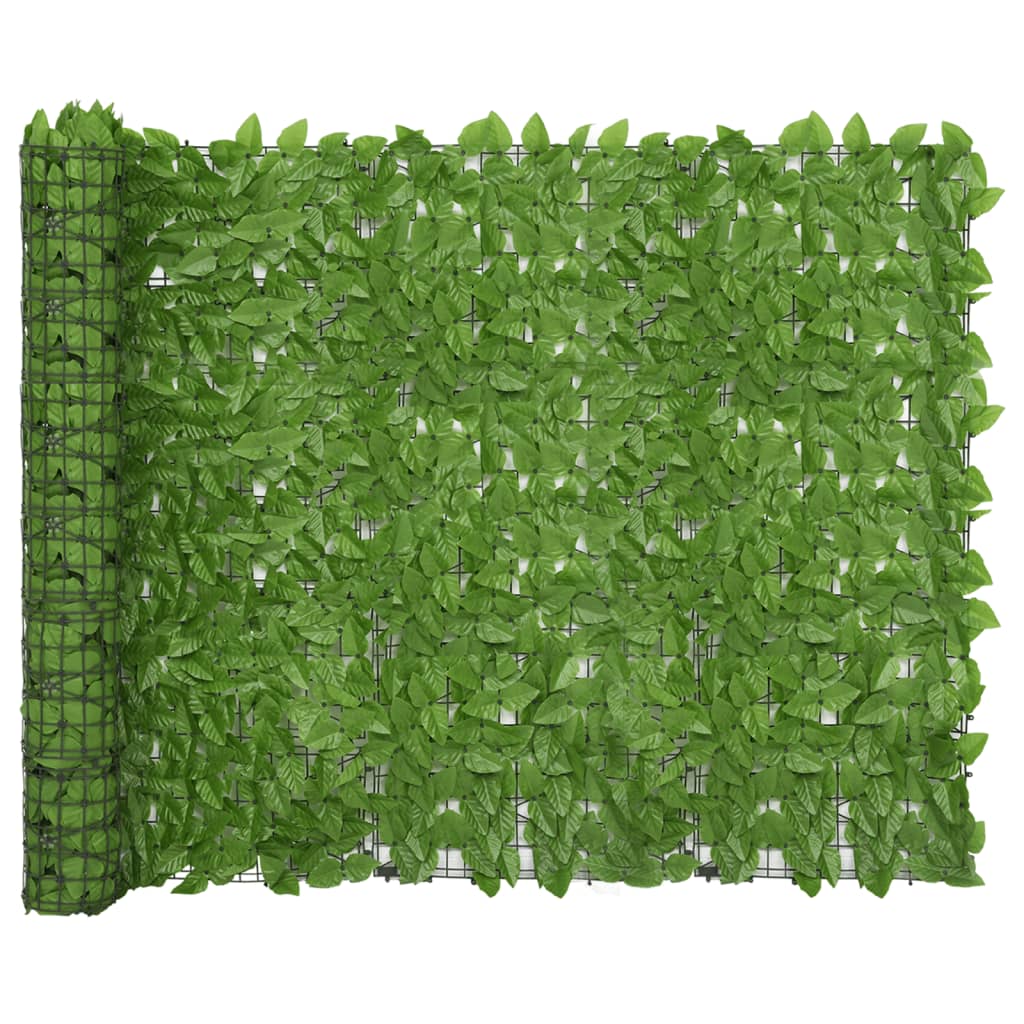 Tela de privacidade p/ varanda c/ folhas 300x150 cm verde