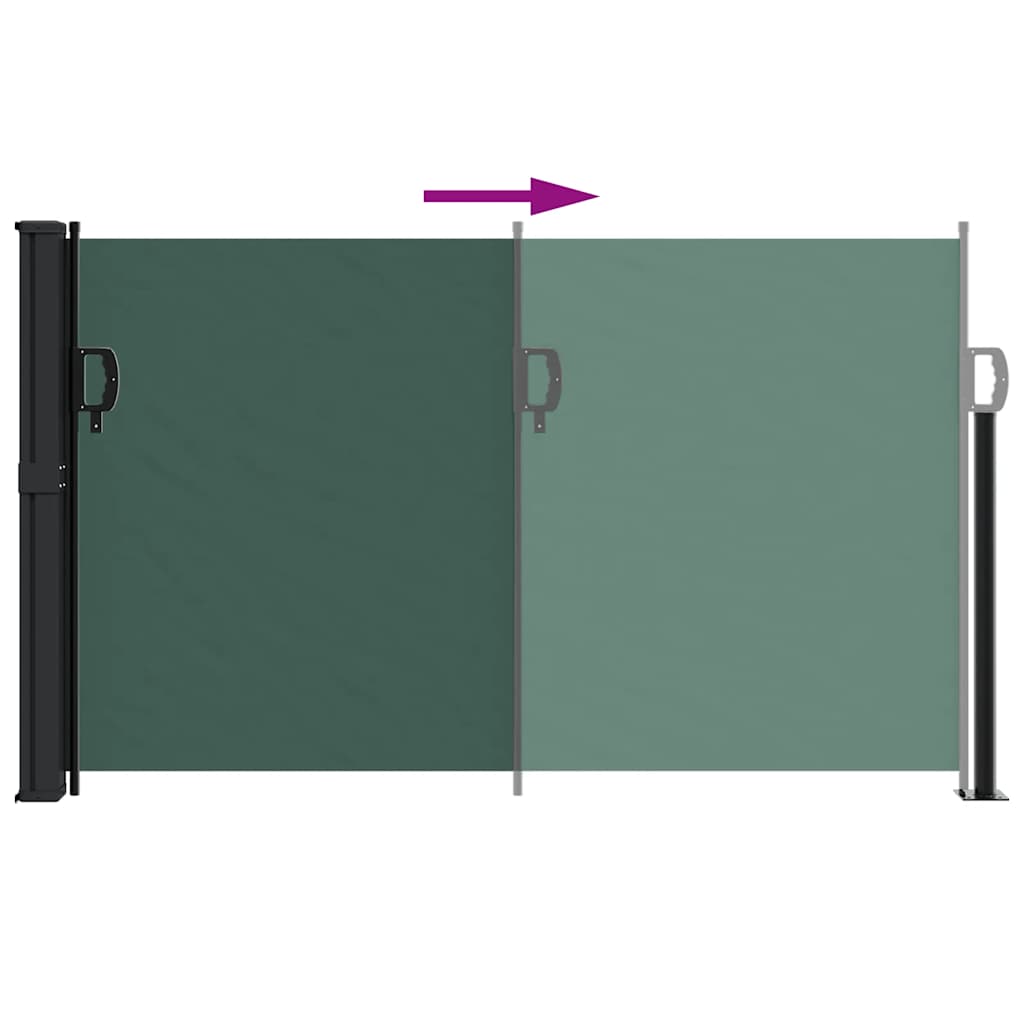Toldo lateral retrátil 120x500 cm verde-escuro