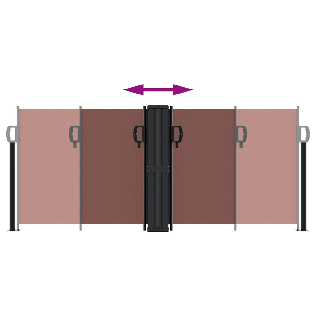 Toldo lateral retrátil 100x600 cm castanho