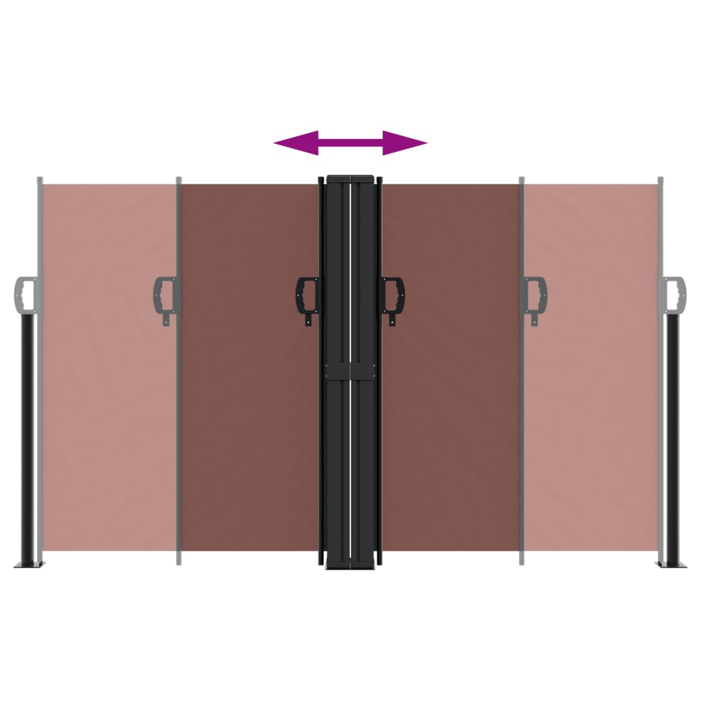 Toldo lateral retrátil 140x600 cm castanho