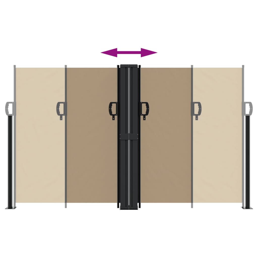 Toldo lateral retrátil 140x600 cm cinzento-acastanhado