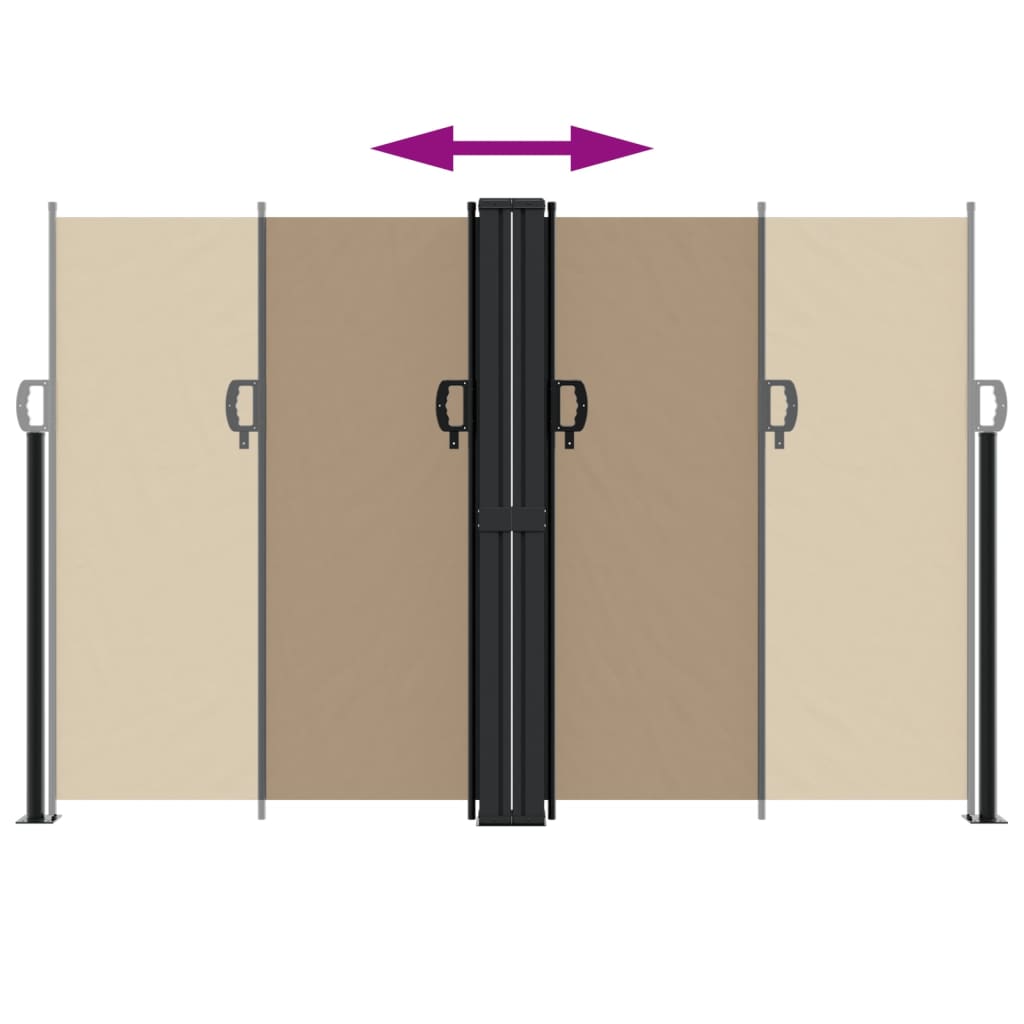 Toldo lateral retrátil 160x600 cm cinzento-acastanhado