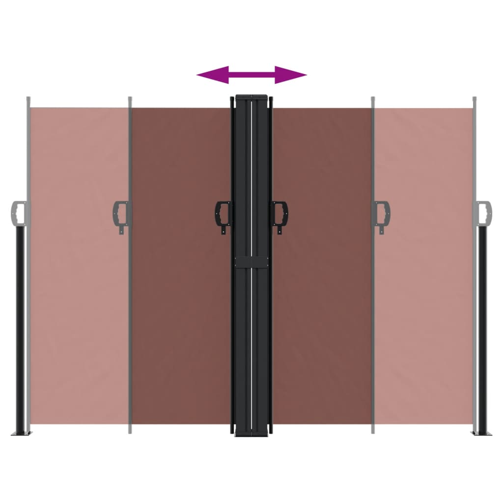 Toldo lateral retrátil 180x600 cm castanho