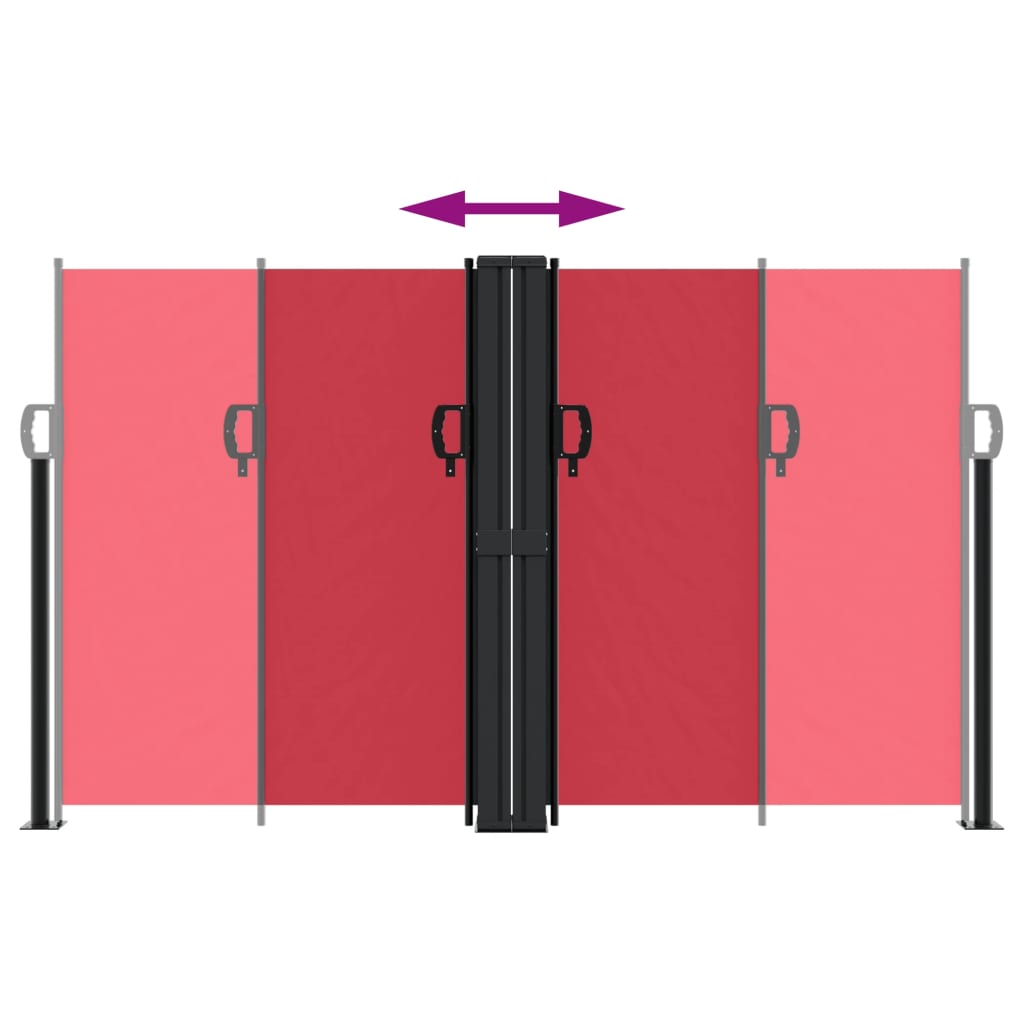 Toldo lateral retrátil 140x1000 cm vermelho