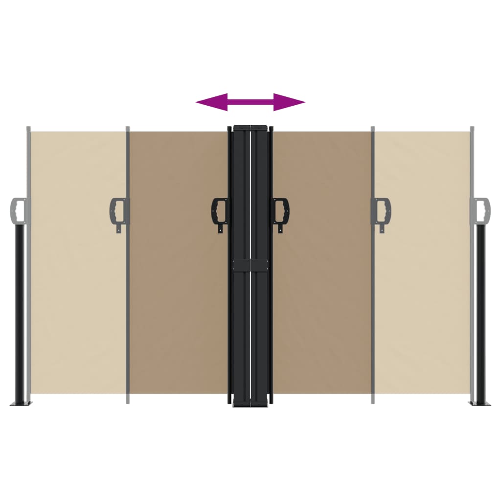 Toldo lateral retrátil 140x1000 cm cinzento-acastanhado