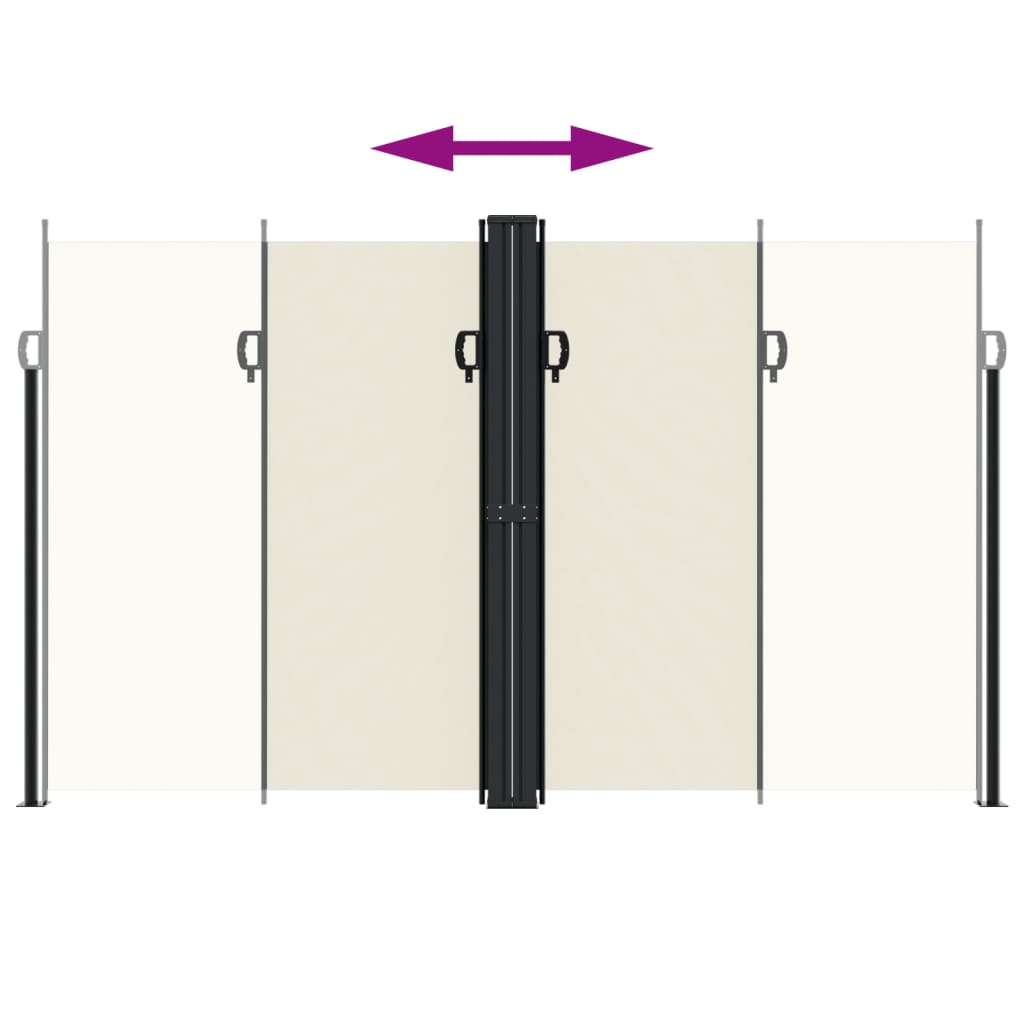 Toldo lateral retrátil 200x1000 cm cor creme