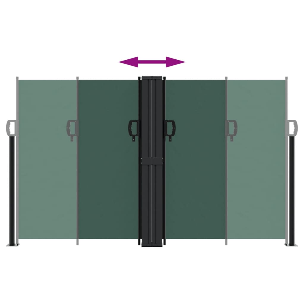 Toldo lateral retrátil 140x1200 cm verde-escuro