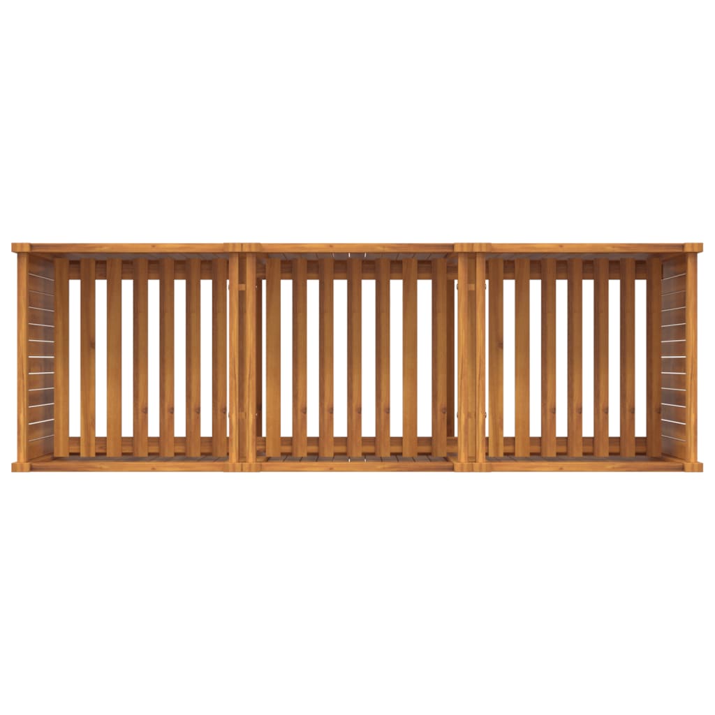 Vaso/floreira de jardim com forro 150x50x75 cm acácia maciça