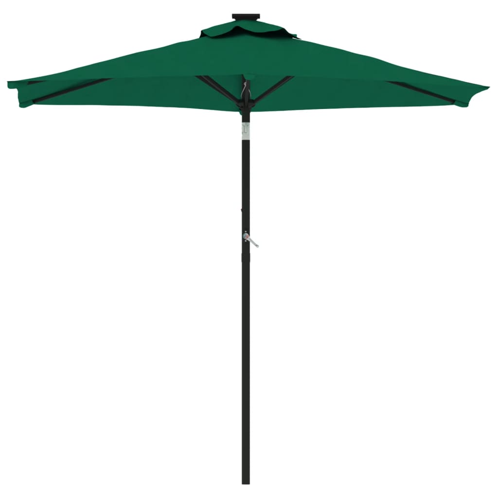 Guarda-sol de jardim com poste de aço 225x225x212 cm verde