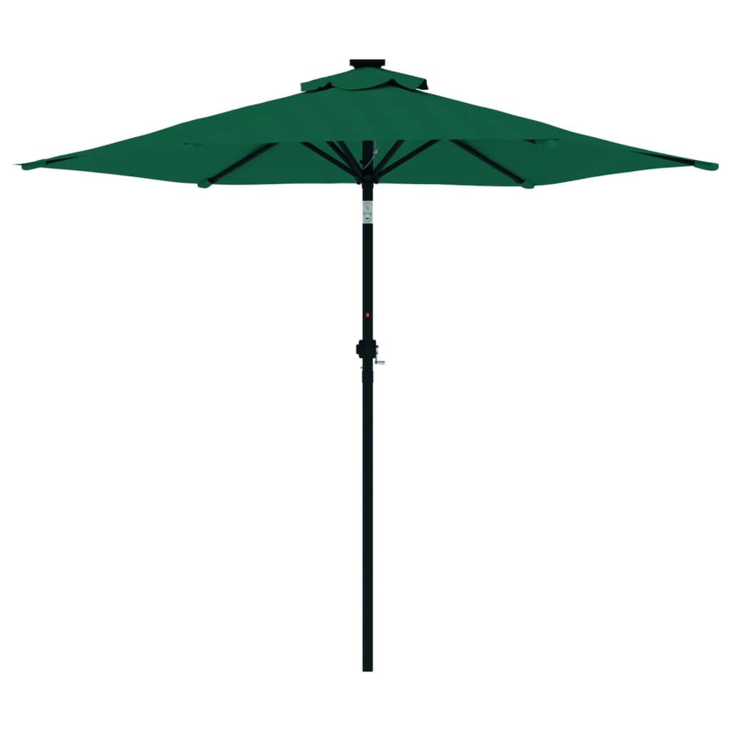 Guarda-sol de jardim com poste de aço 225x225x212 cm verde