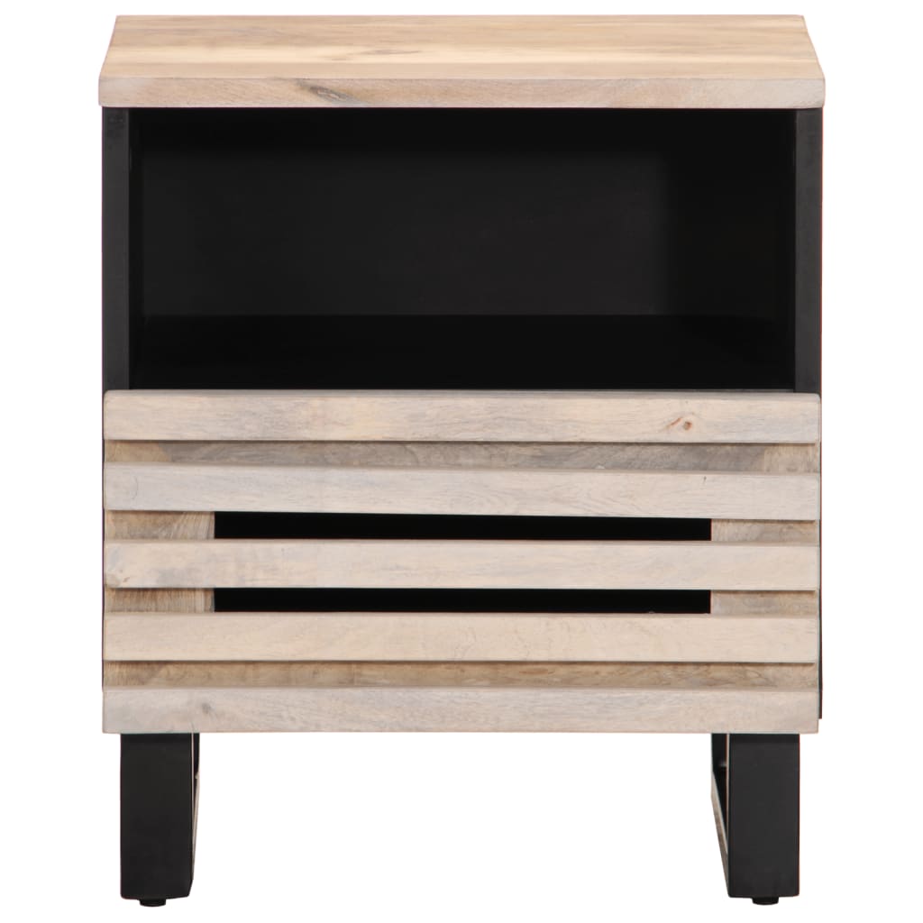 Mesa cabeceira 40x34x46 cm madeira mangueira branqueada maciça