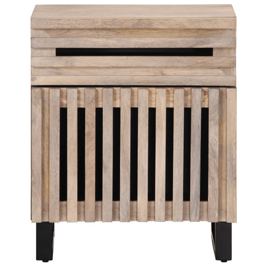 Mesa de cabeceira 50x34x60cm madeira de mangueira maciça branco