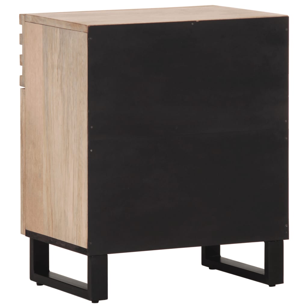 Mesa de cabeceira 50x34x60cm madeira de mangueira maciça branco