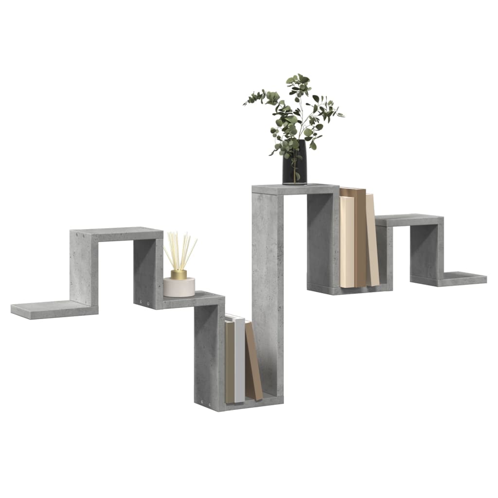 Estante de parede 104,5x10x43cm derivados madeira cinza cimento