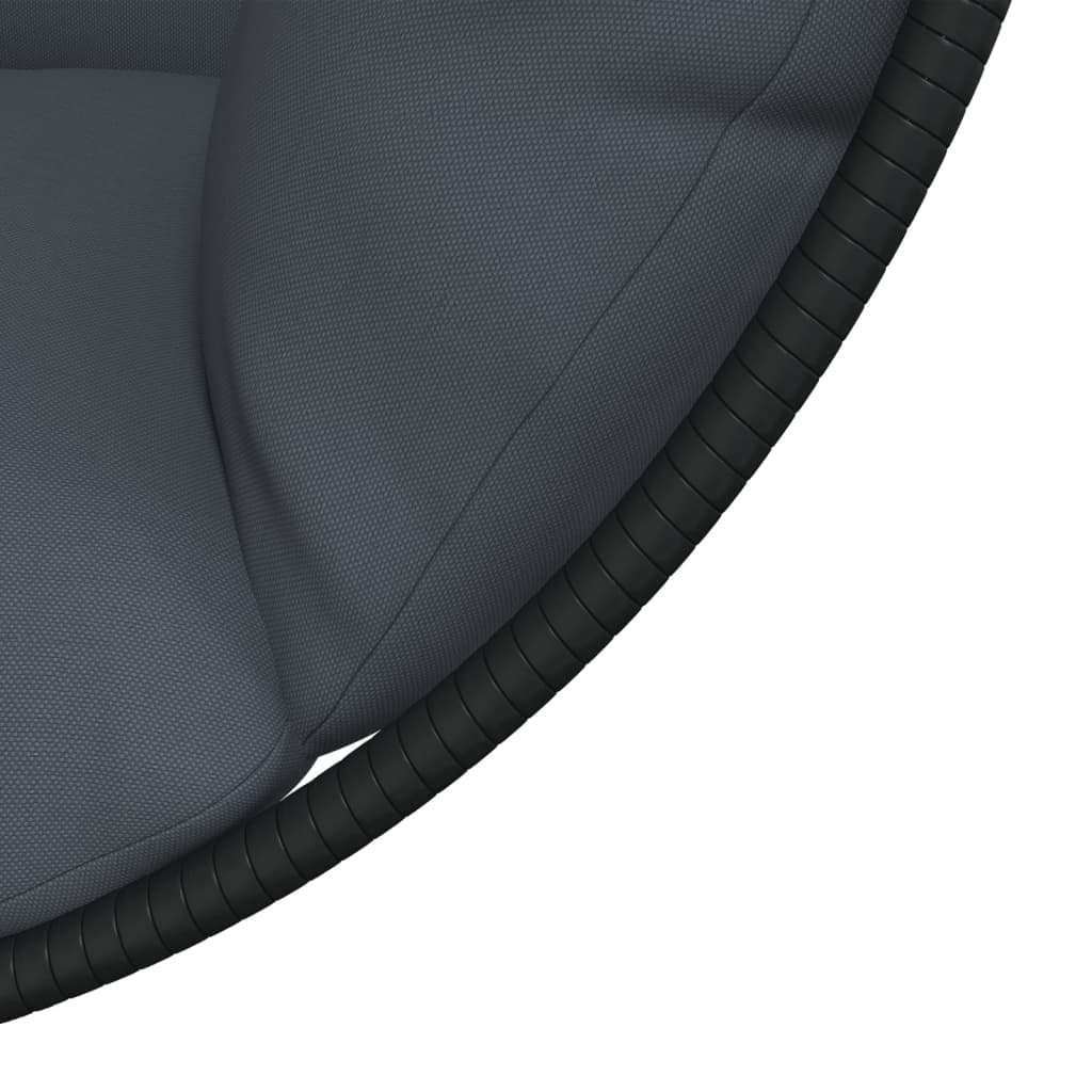 Cadeira forma de ovo suspensa c/ suporte vime/aço antracite
