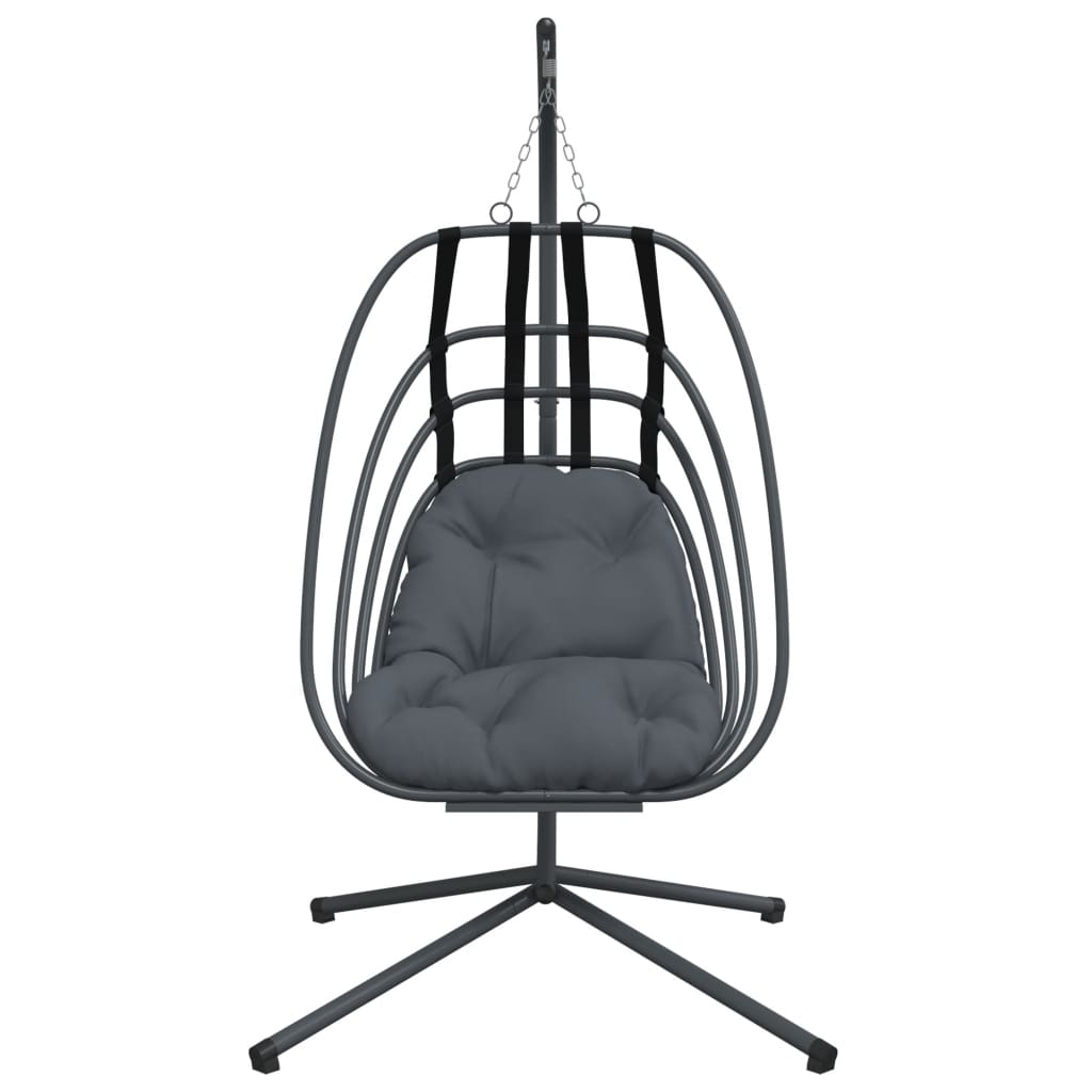 Cadeira suspensa Egg com suporte em aço antracite