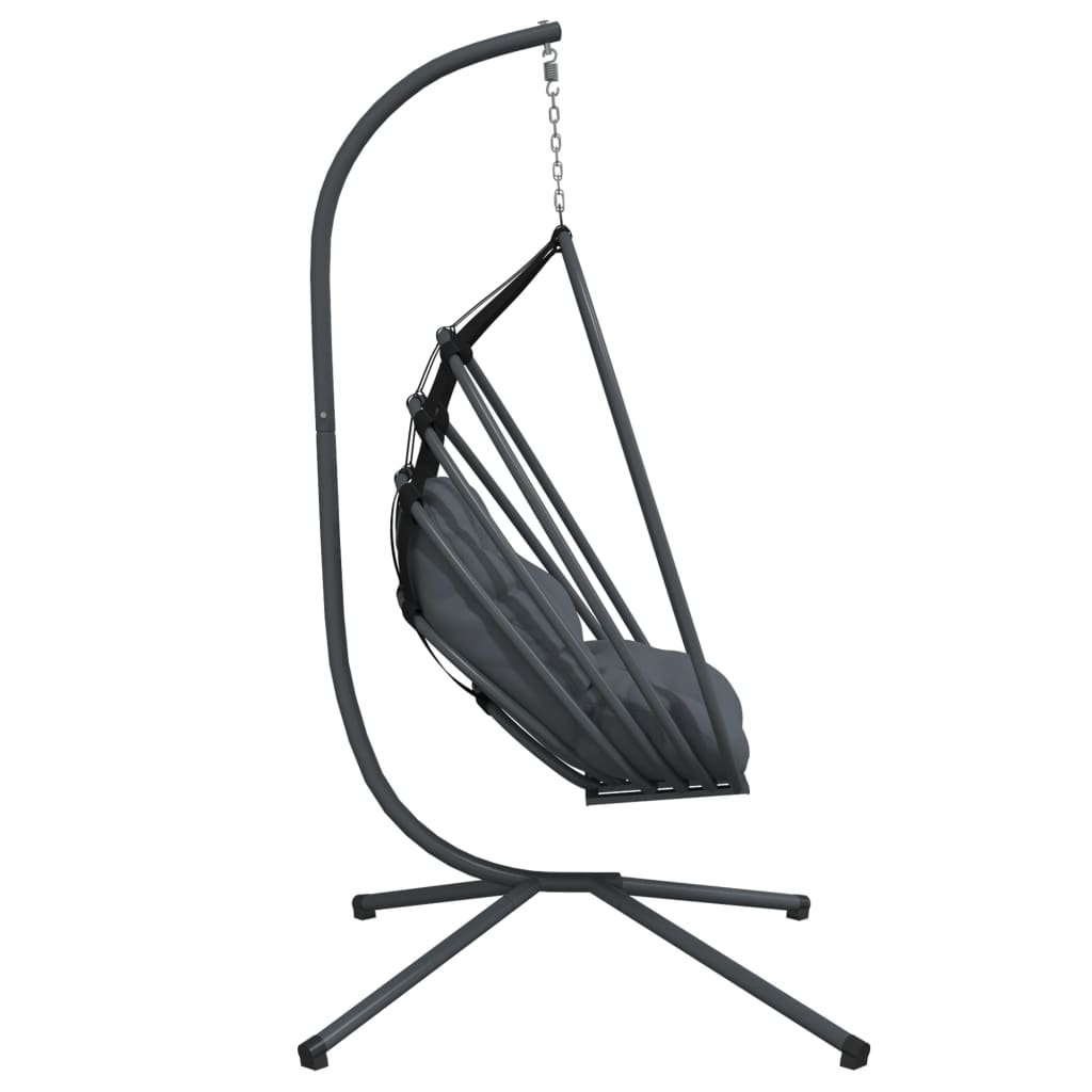 Cadeira suspensa Egg com suporte em aço antracite