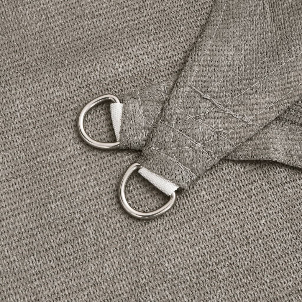 Para-sol estilo vela quadrado 160 g/m² 5x5 m PEAD cinza-claro